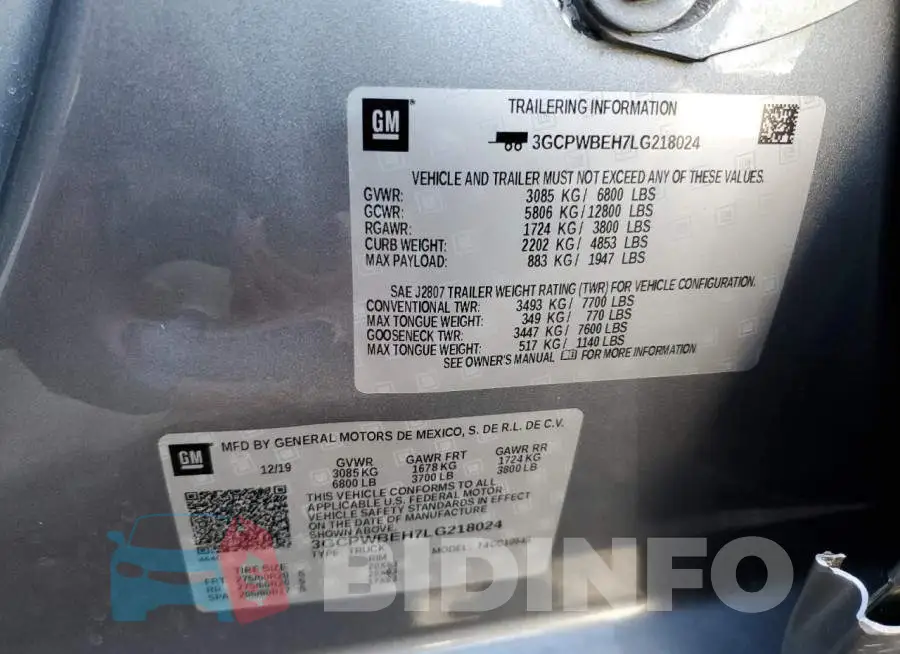 3GCPWBEH7LG218024 Photo# 12
