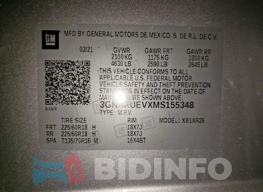 3GNAXUEVXMS155348 Photo# 10