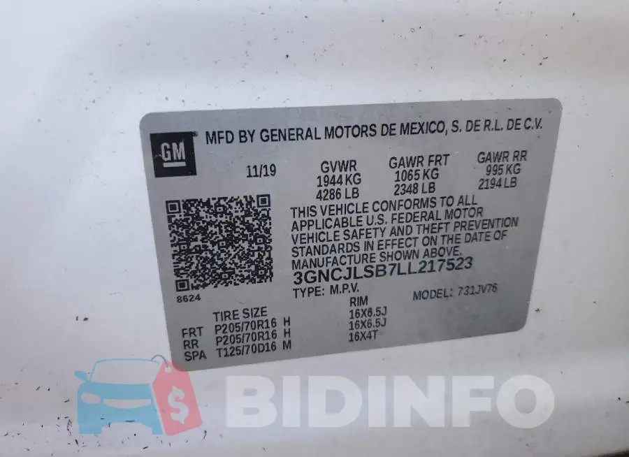 3GNCJLSB7LL217523 Photo# 10