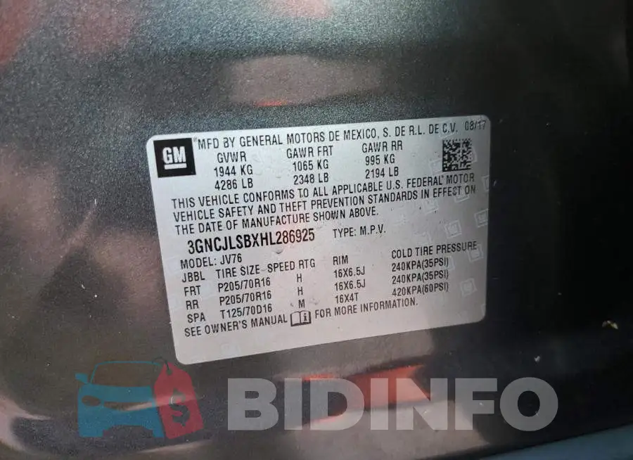 3GNCJLSBXHL286925 Photo# 10