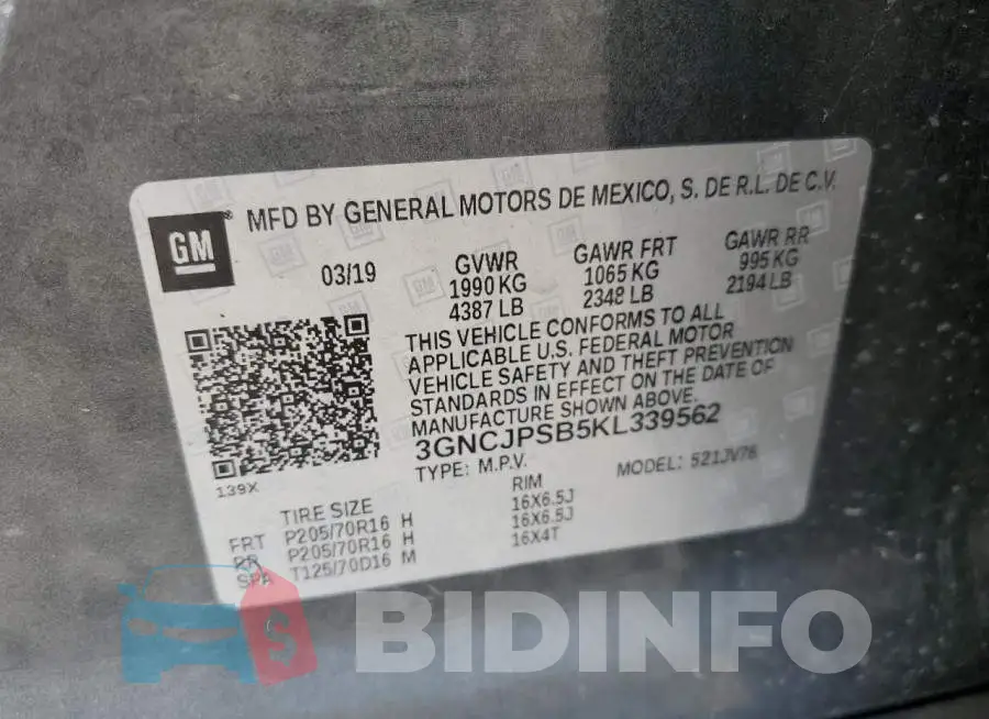 3GNCJPSB5KL339562 Photo# 10