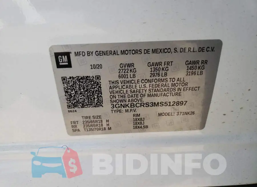 3GNKBCRS3MS512897 Photo# 10