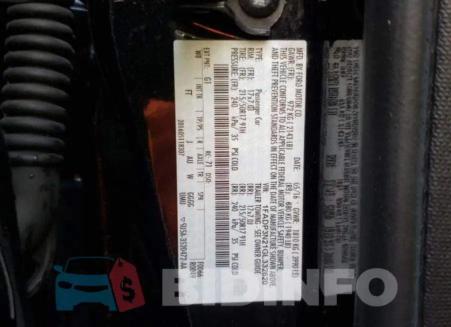 1FADP3N21GL332620 Photo# 10