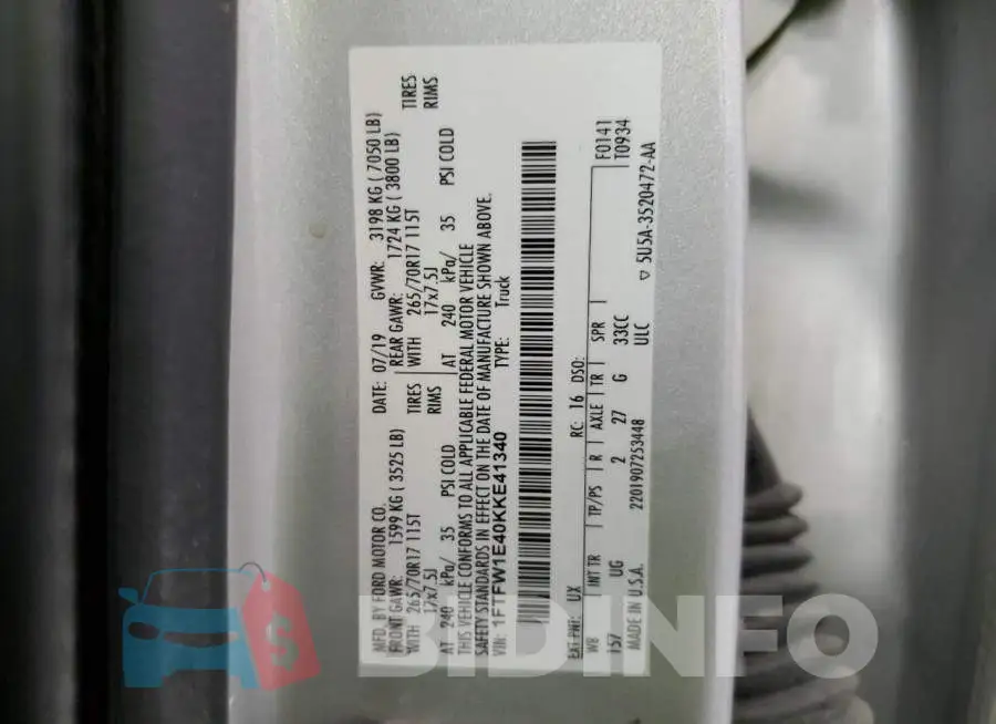 1FTFW1E40KKE41340 Photo# 12