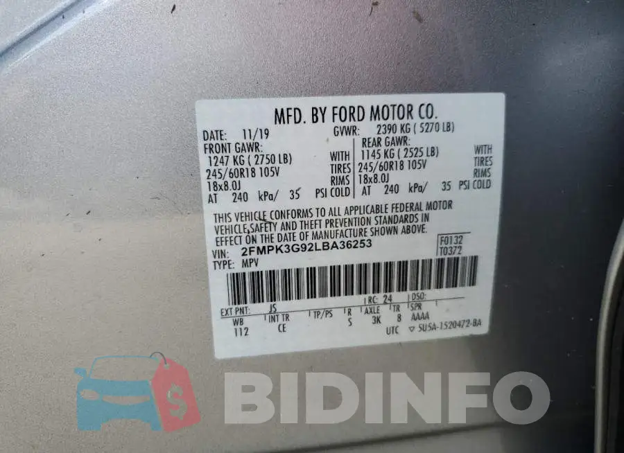 2FMPK3G92LBA36253 Photo# 10