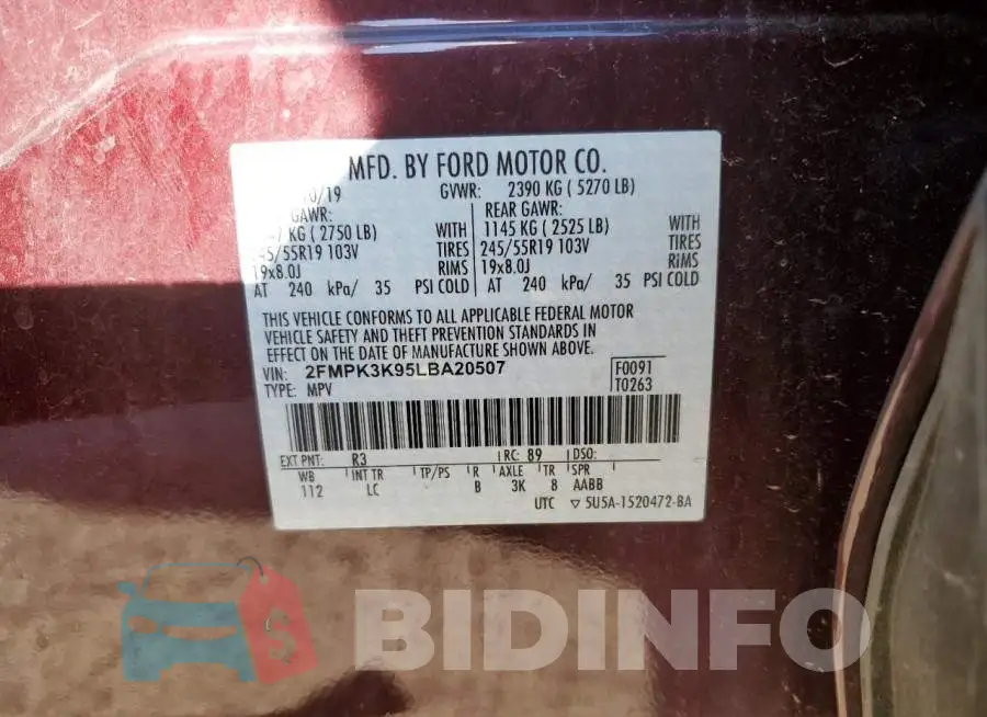 2FMPK3K95LBA20507 Photo# 10