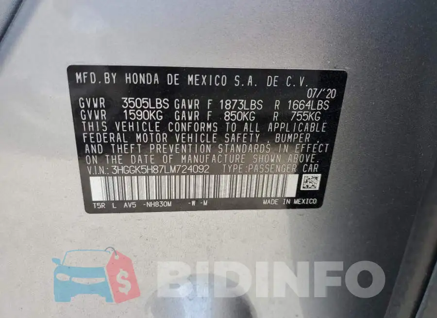 3HGGK5H87LM724092 Photo# 10