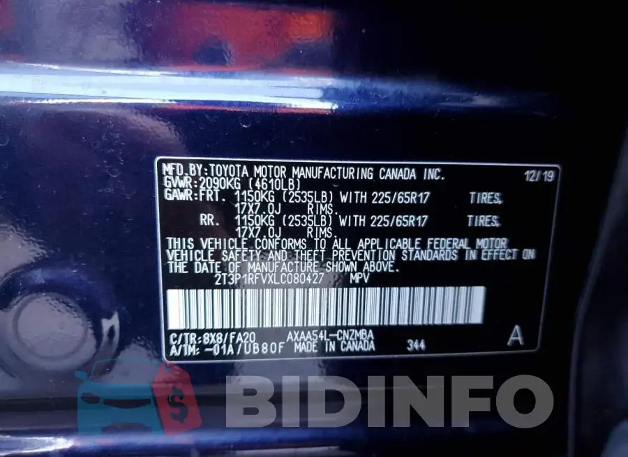2T3P1RFVXLC080427 Photo# 10