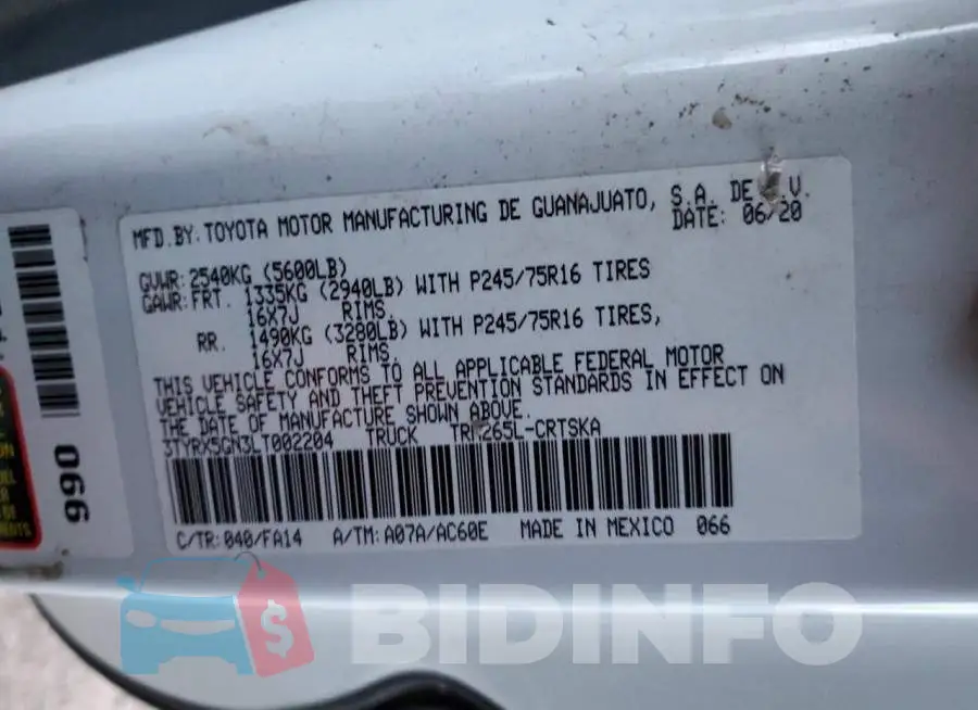 3TYRX5GN3LT002204 Photo# 10
