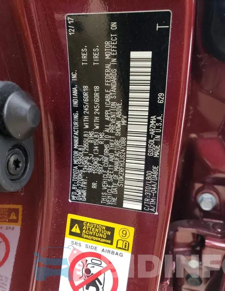 5TDKZRFH3JS247088 Photo# 10