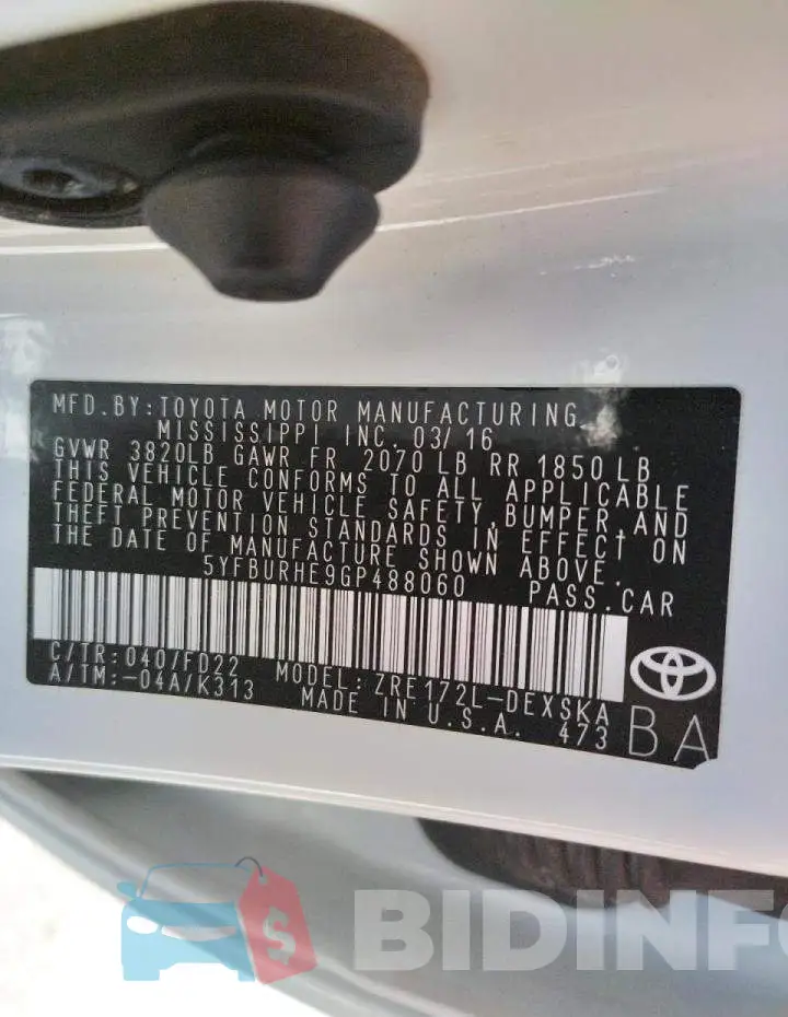 5YFBURHE9GP488060 Photo# 10