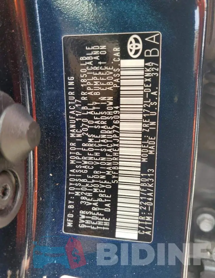 5YFBURHEXJP776094 Photo# 10