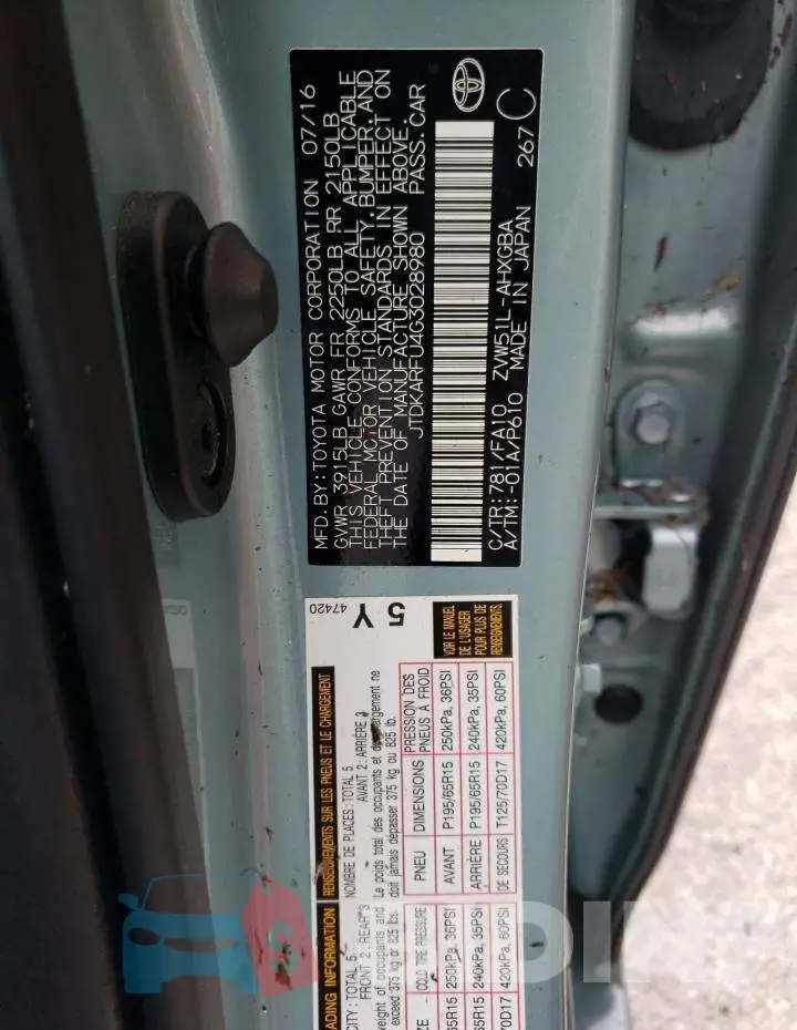 JTDKARFU4G3028980 Photo# 10