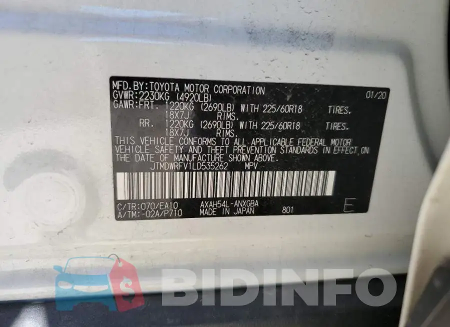 JTMDWRFV1LD535262 Photo# 10