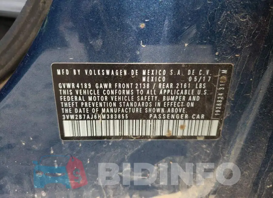 3VW2B7AJ6HM383855 Photo# 10