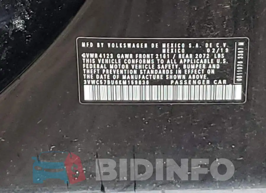 3VWC57BU6KM159836 Photo# 10
