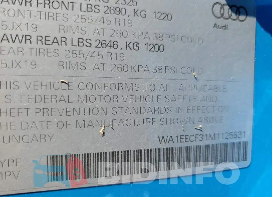 WA1EECF31M1125531 Photo# 10