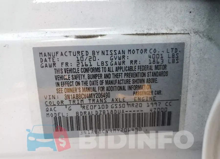 3N1AB8CV4MY206490 Photo# 10
