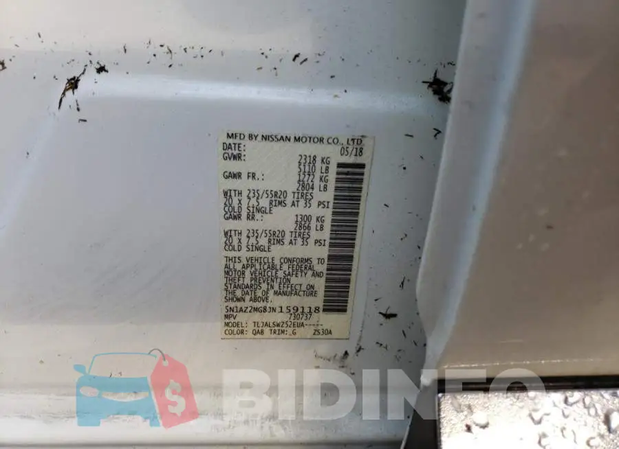 5N1AZ2MG8JN159118 Photo# 10