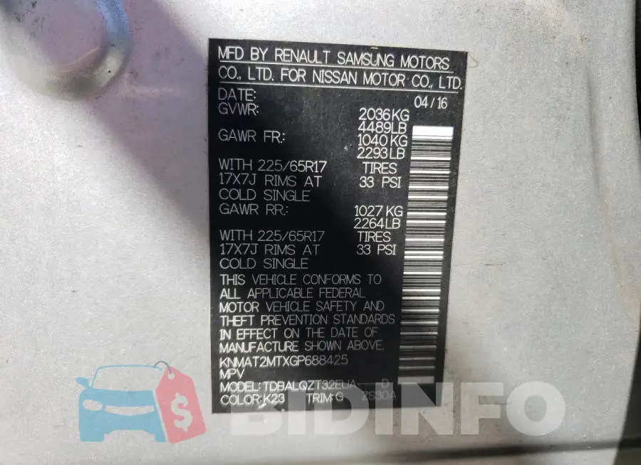 KNMAT2MTXGP688425 Photo# 10