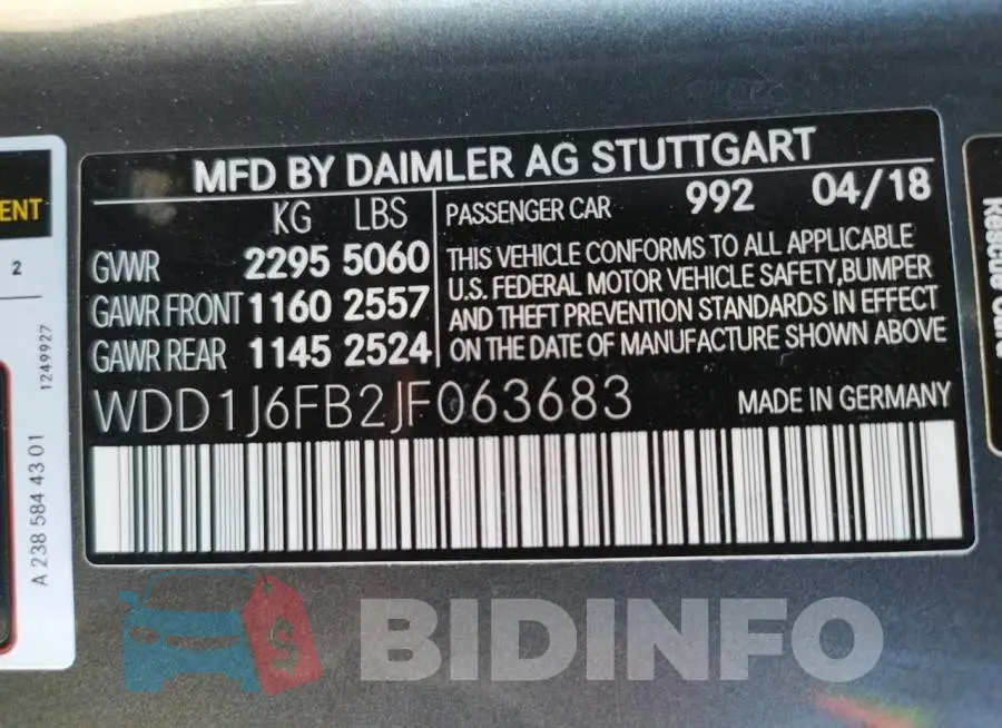 WDD1J6FB2JF063683 Photo# 10