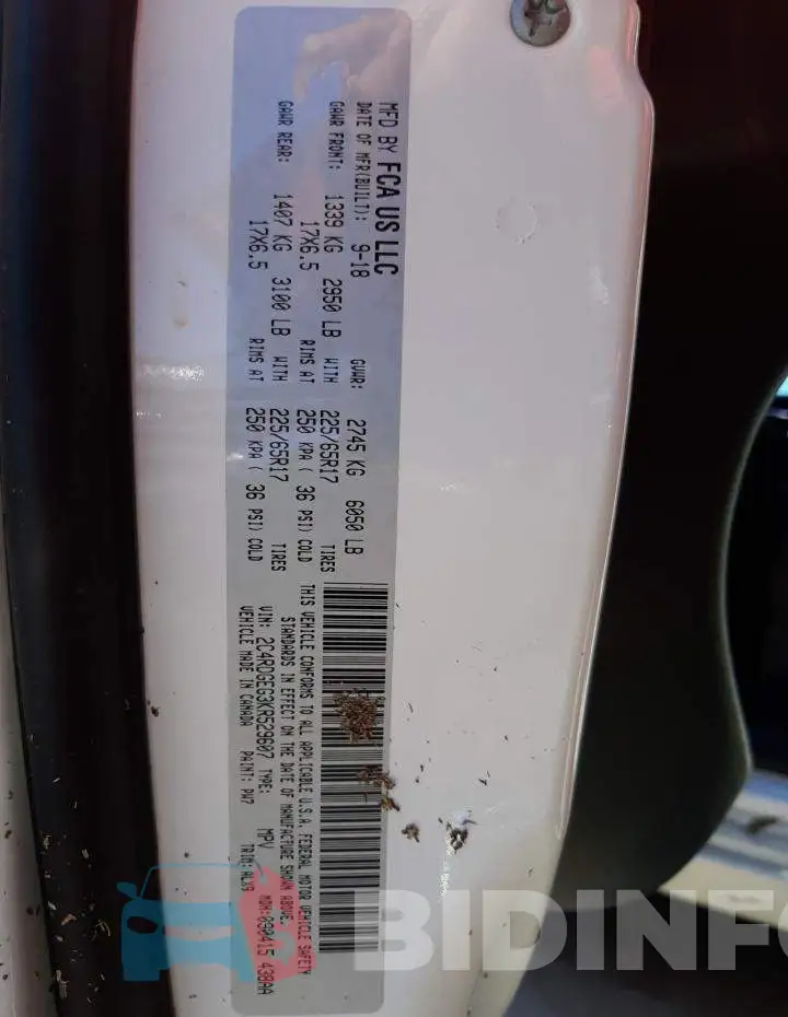 2C4RDGEG3KR529607 Photo# 10