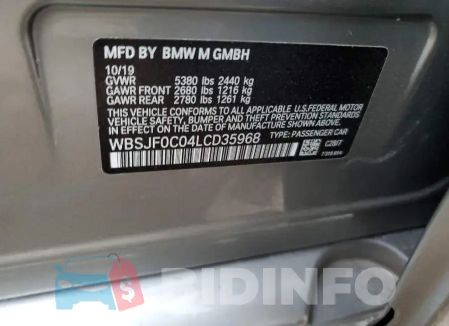 WBSJF0C04LCD35968 Photo# 10