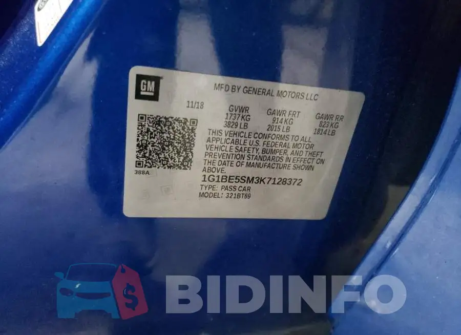 1G1BE5SM3K7128372 Photo# 10