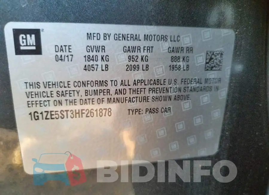 1G1ZE5ST3HF261878 Photo# 10