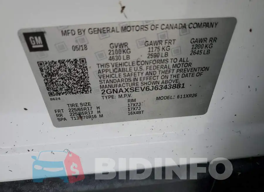 2GNAXSEV6J6343881 Photo# 10