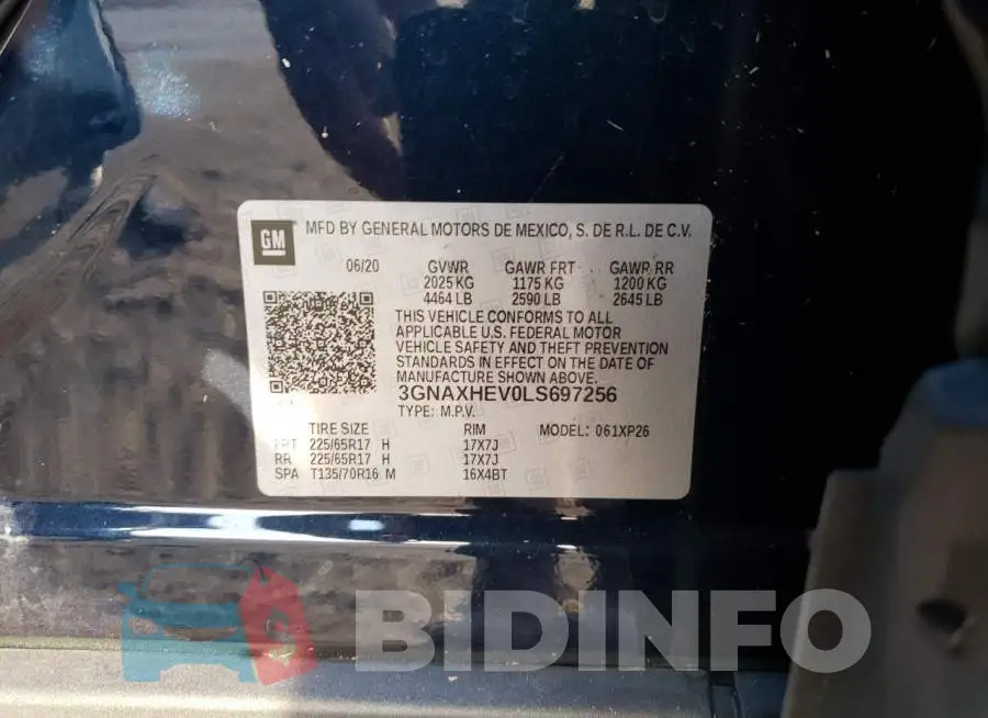 3GNAXHEV0LS697256 Photo# 10