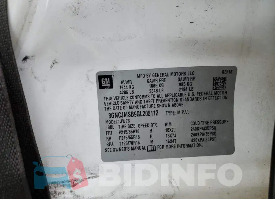 3GNCJMSB9GL205112 Photo# 10