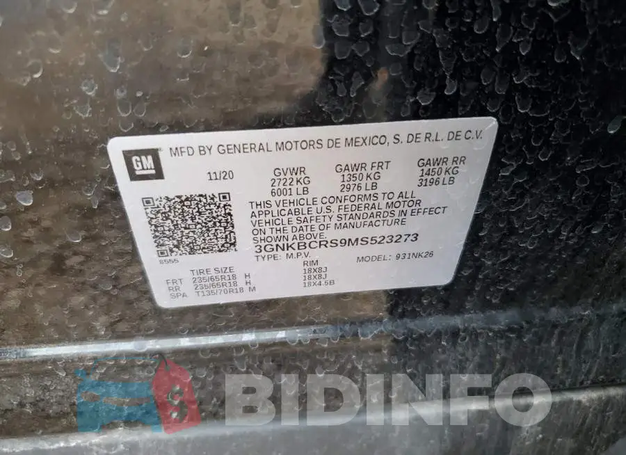 3GNKBCRS9MS523273 Photo# 10
