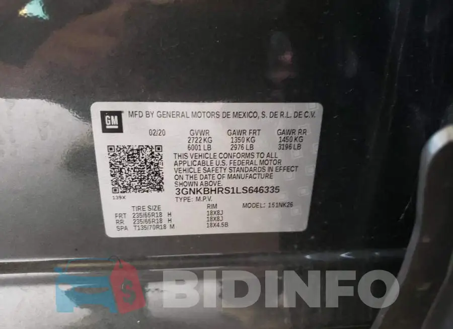 3GNKBHRS1LS646335 Photo# 10