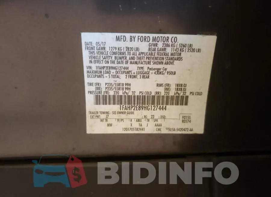 1FAHP2E89HG127444 Photo# 10