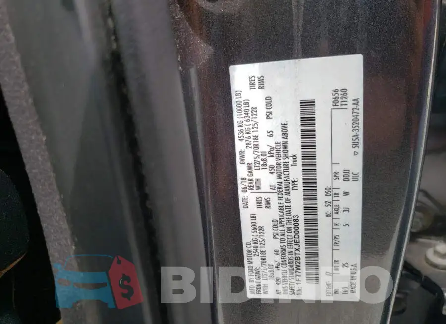 1FT7W2BTXJED00083 Photo# 10