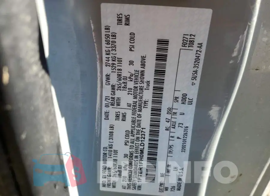 1FTER1FH0MLD12371 Photo# 10