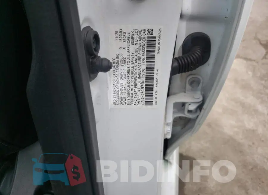 2HGFC2F80MH522592 Photo# 10
