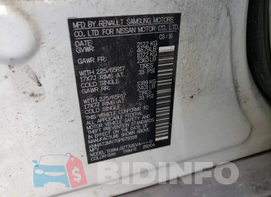 KNMAT2MV7GP679358 Photo# 10