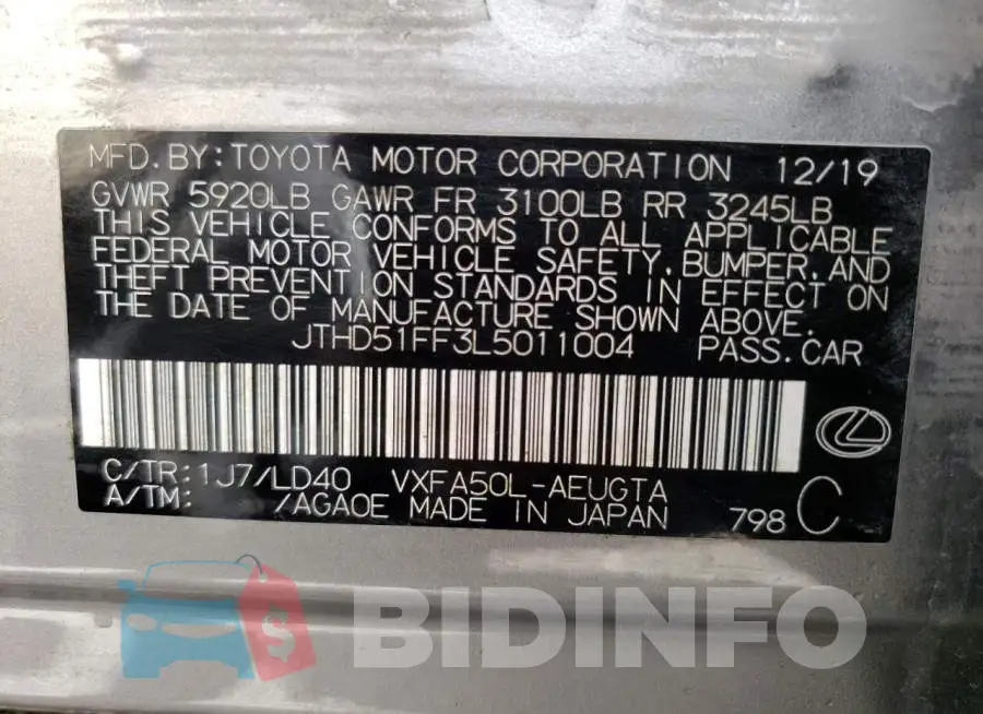 JTHD51FF3L5011004 Photo# 10