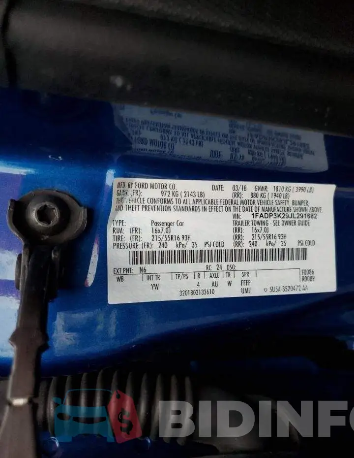 1FADP3K29JL291682 Photo# 10