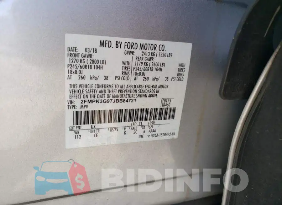 2FMPK3G97JBB84721 Photo# 10