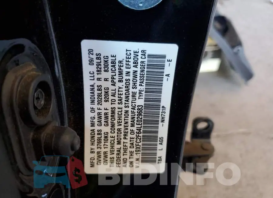 19XFC2F64LE029683 Photo# 10