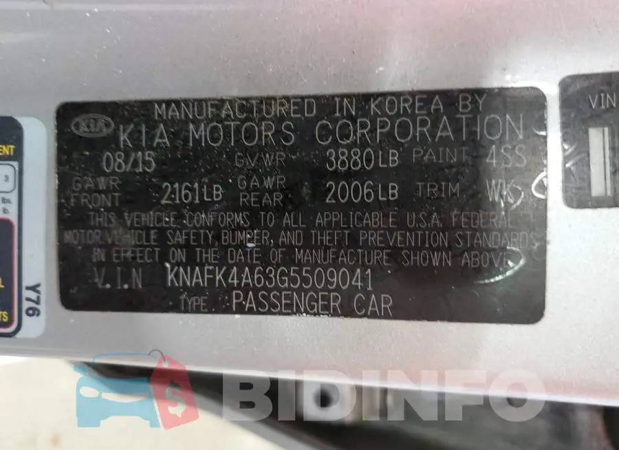 KNAFK4A63G5509041 Photo# 10