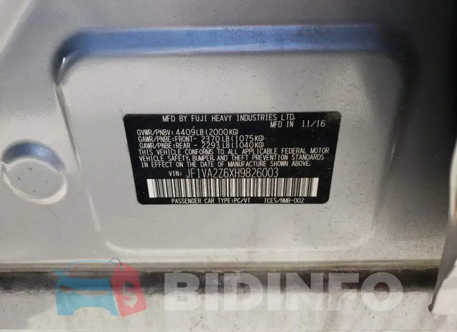 JF1VA2Z6XH9826003 Photo# 10