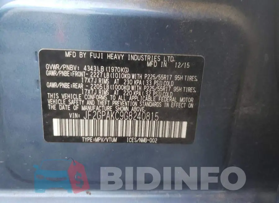 JF2GPAKC9G8240815 Photo# 10
