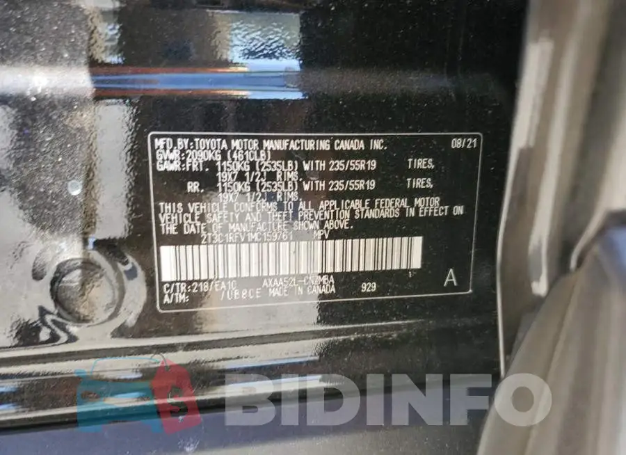 2T3C1RFV1MC159761 Photo# 10