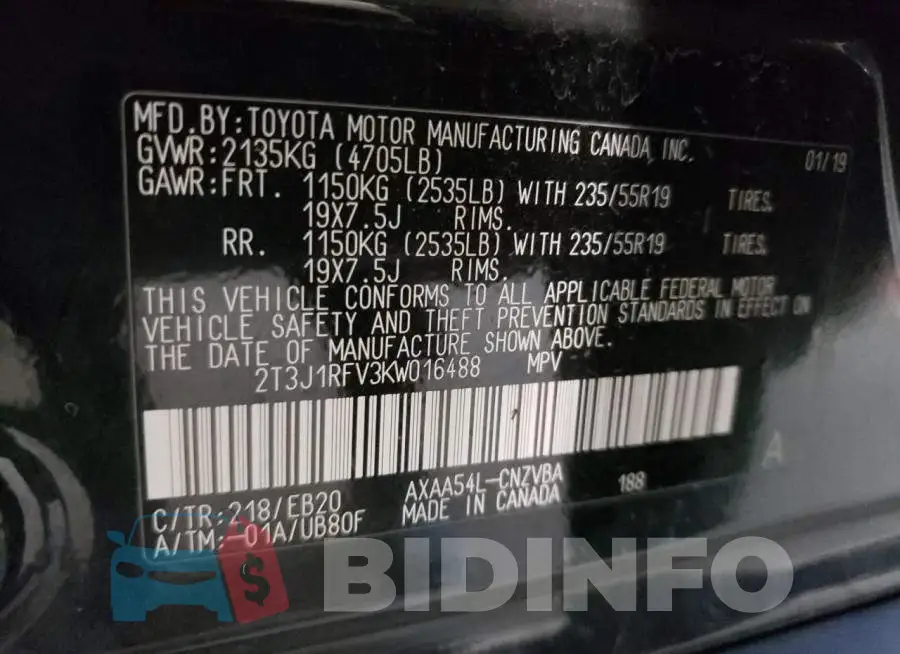 2T3J1RFV3KW016488 Photo# 10