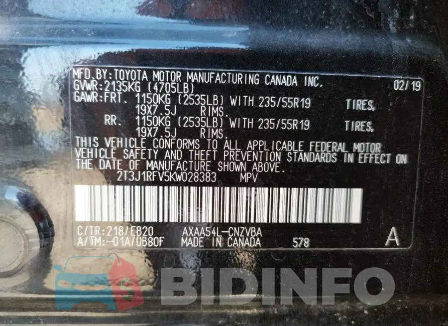 2T3J1RFV5KW028383 Photo# 10