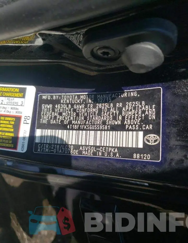 4T1BF1FK5GU559581 Photo# 10